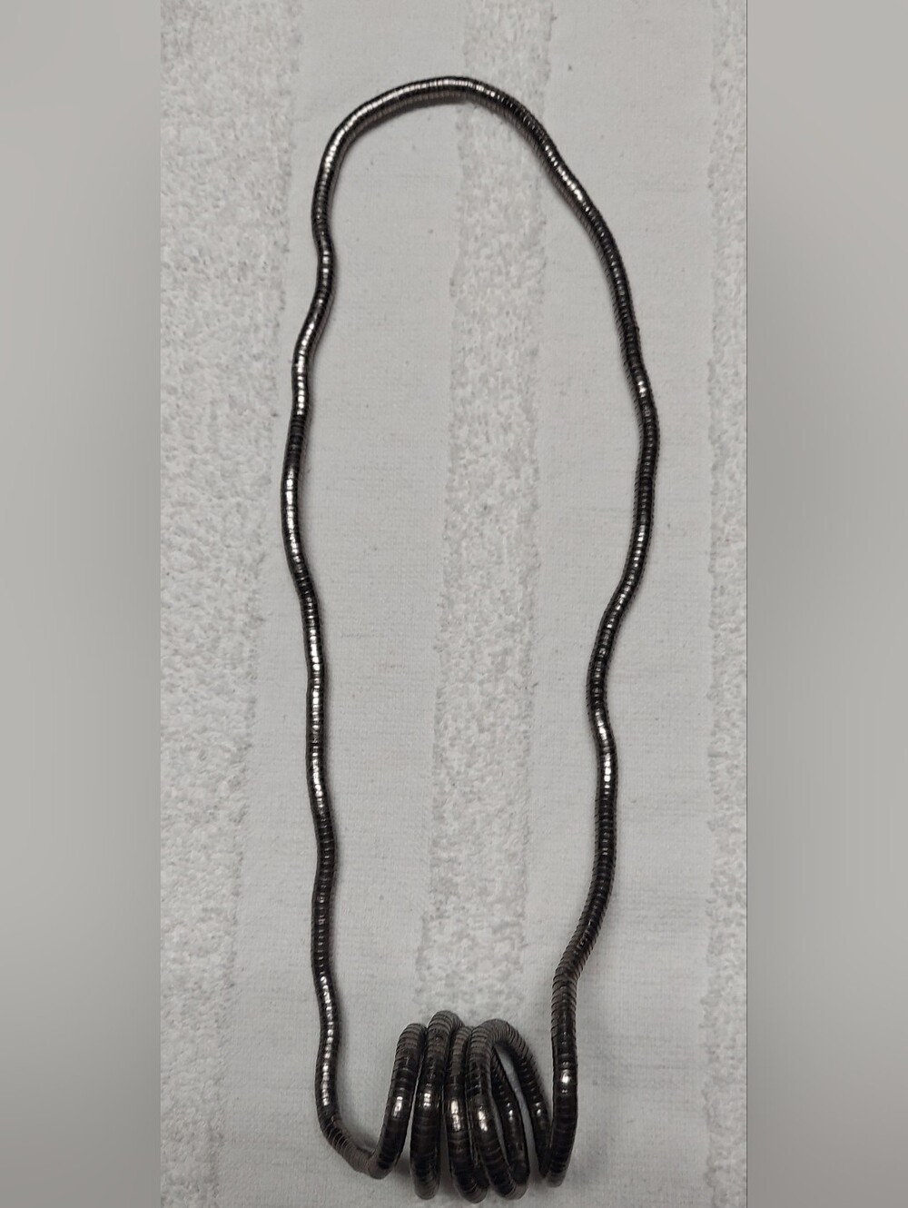 Flexible Silvertone Coil Necklace